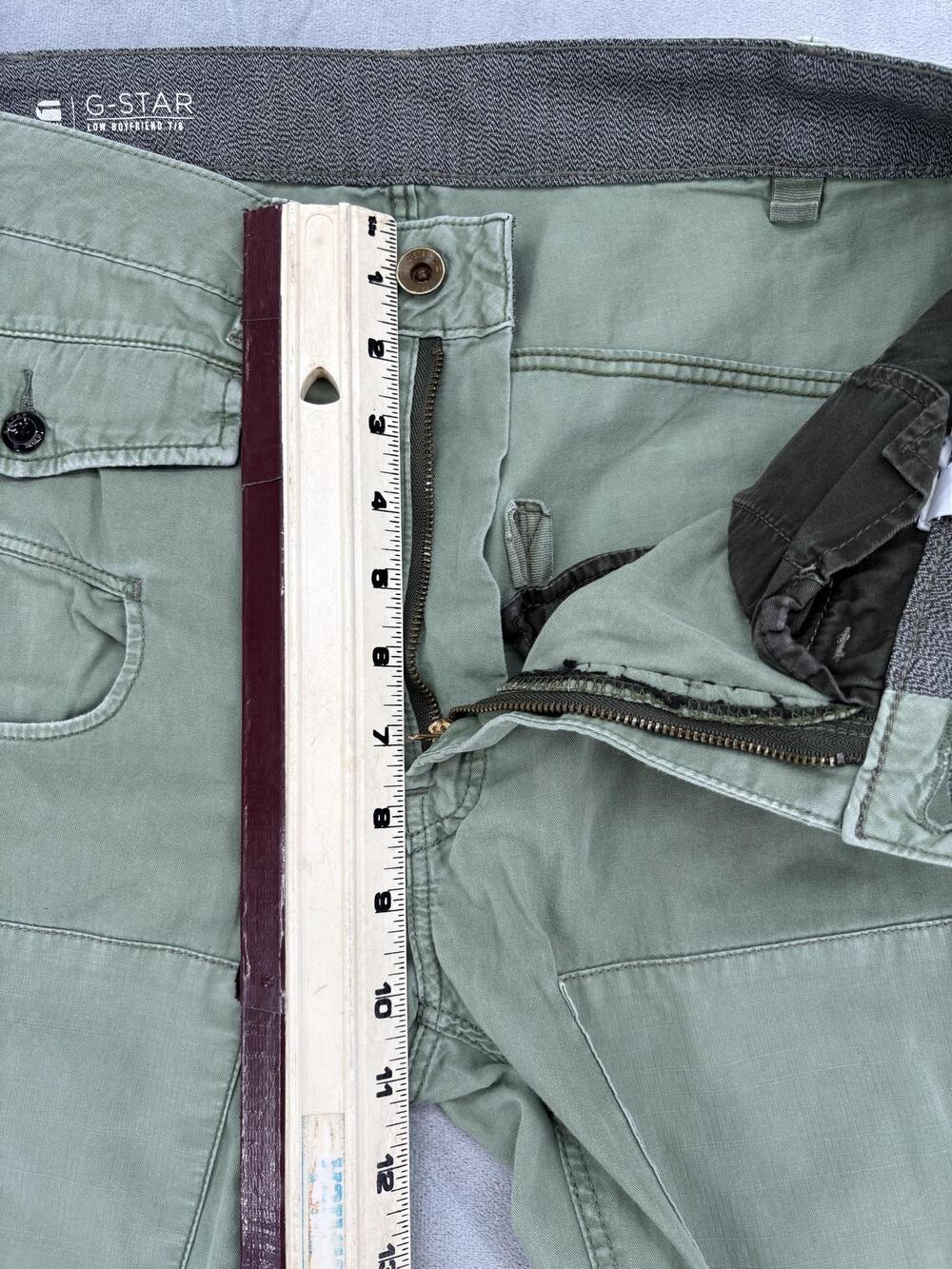 G-STAR RAW Pants Womens 26 Green Cargo Tapered Ankle Zip Cuffed Pockets y2K - Picture 10 of 12